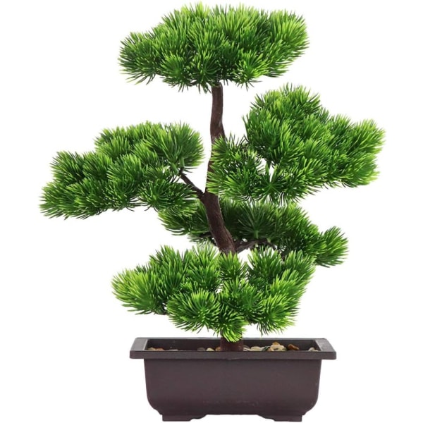 Kunstigt bonsai-træ Falsk plantedekoration Kunstige hjemmeplanter i potte Japansk fyrretræ Bonsai-plante 33 cm Højde til skærm til boligdekoration