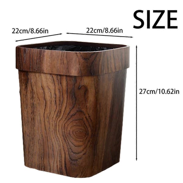 Retro Small Trash Can Decorative Rustic Waste Bin for Bathroom Kitchen Home Office