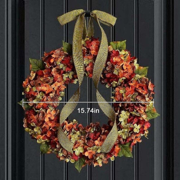 40 cm efterårskrans rustik Thanksgiving Day sæsonbestemt dekoration Guirlander til hoveddøren