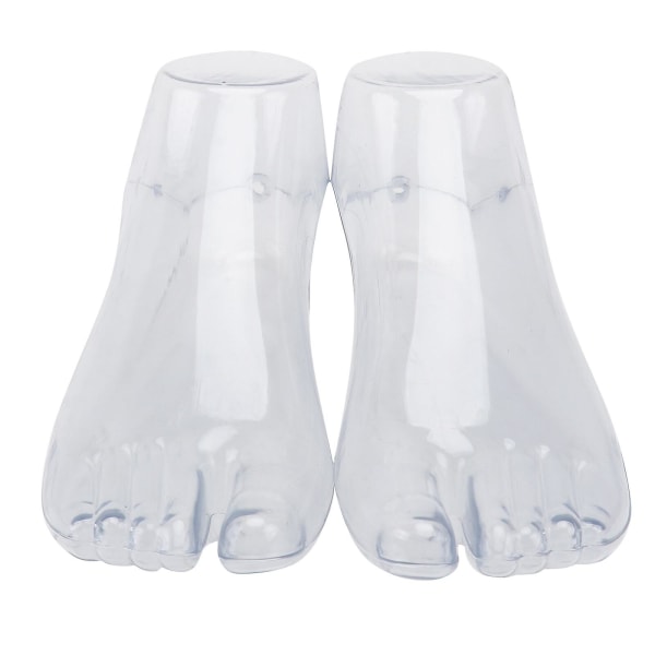 1 par Plast Kvinnor Kvinnliga Fötter Skyltdocka Thong Stil Fot Modell För Skor Sandaler Strumpor Ankel Chai Transparent 24X15CM