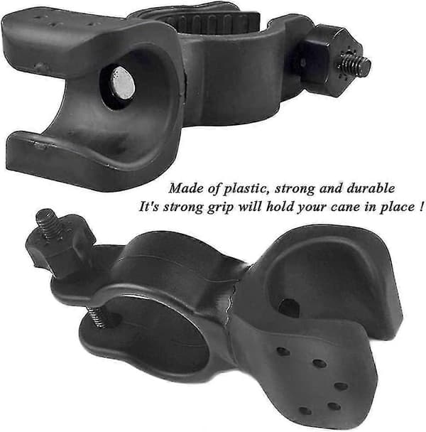 Cane holder for rollators, walkers, wheelchairs - Universal support for crutches, 360° rotatable, 2 pieces New