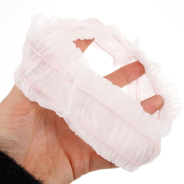100 stk. lyserøde non-woven elastiske hårbånd til spa-ansigtsvask og makeup, bløde hårbånd til skønhedssalon og hudpleje