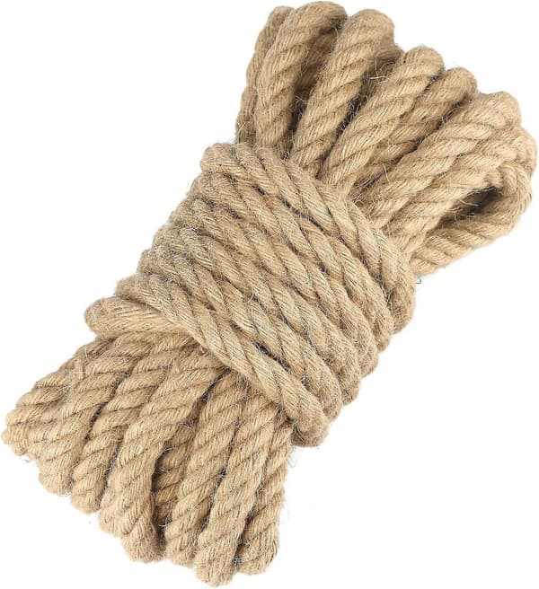 2-pack, jute rope hemp rope thickness 1.5 mm, length 120 m, for DIY