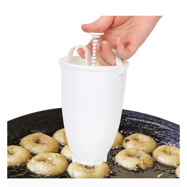 En hand Donut Maker Manuell Donut Maker Plast Donut Machine Form Biscuit Donut Maker Donut- DIY bakverktyg (1 st, vit)