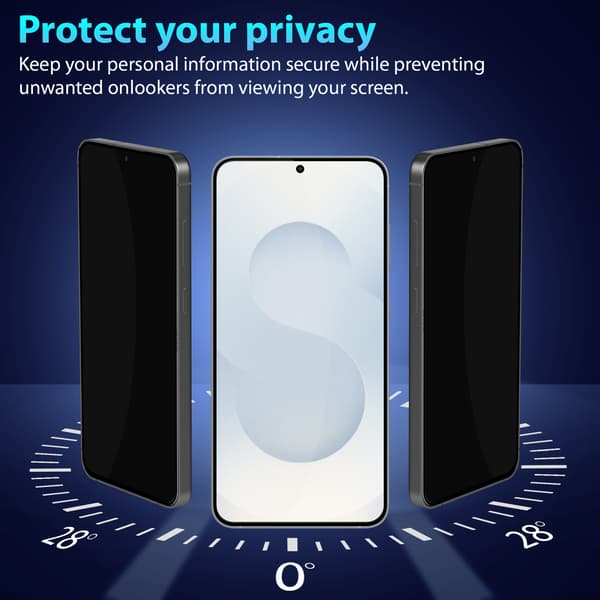 2-Pack Samsung S25 Edge Privacy Screen Protector - Tempered Glass 9H - Super Quality 3D Samsung S25 Edge