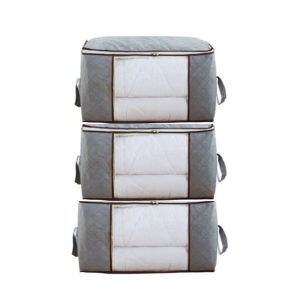 3 stk Klær Oppbevaringsposer Klær Organizer Bag Foldbar Oppbevaringspose Foldbar Klær Organizer Lys Grå Light Grey
