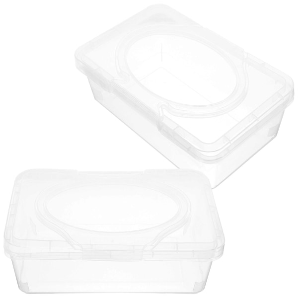 2st Wipes Dispenser Case Baby Wet Wipes Box Vävnadsförvaringsbox Case Servettlåda Organizer Med LidTr Transparent 19.5X12.5X7.5CM