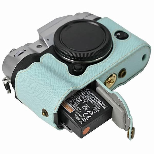 Textured PU Leather Camera Bag for Fujifilm X-T50 with Battery Hole + Strap + Lens Storage Bag - Ba