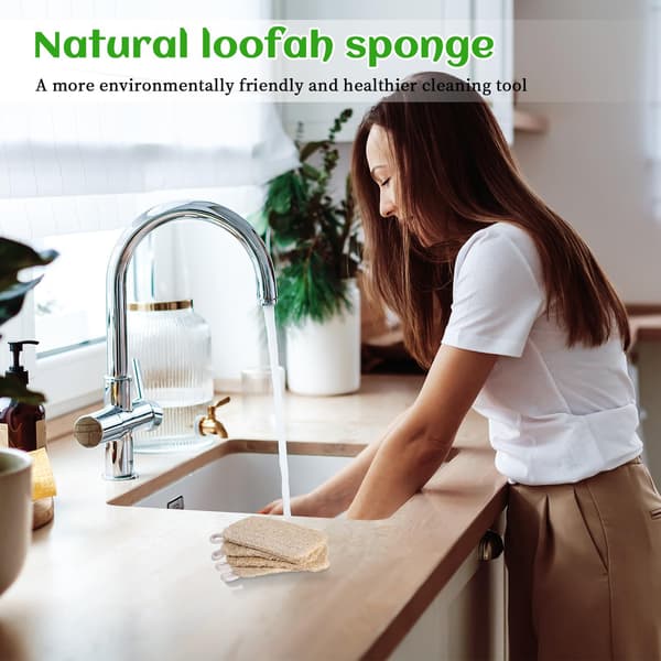 10-pack Natural Dish Sponge Loofah Sponge Compostable Natural Loofah Sponge for Kitchen