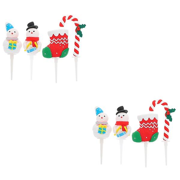 20 stk Julefrugter Dessert Ornament Kage Topper Dekoration Julefest Favorer 8 stk 4,6X2,5CM 8 pcs 4.6X2.5CM