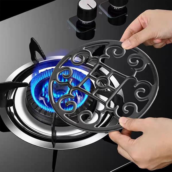 Gas Stove Flame Reducer Ring, Cast Iron Plate Adapter & Heat Diffuser for Moka Pot Coffee Maker Wok, Non-Slip Heavy Duty Pan Support