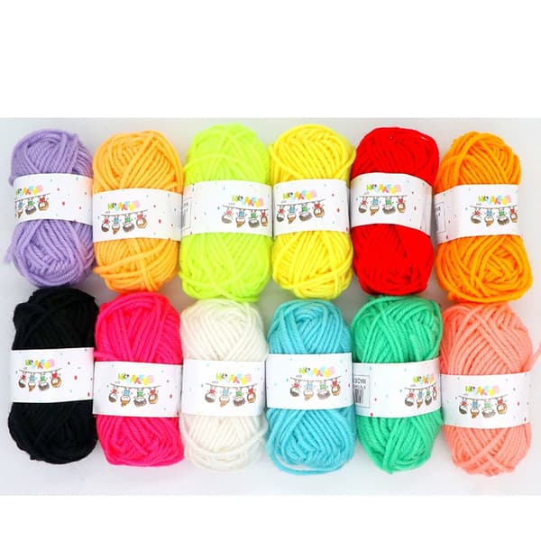 12-pack Cotton Yarn, Knitting and Crocheting in Various Colors