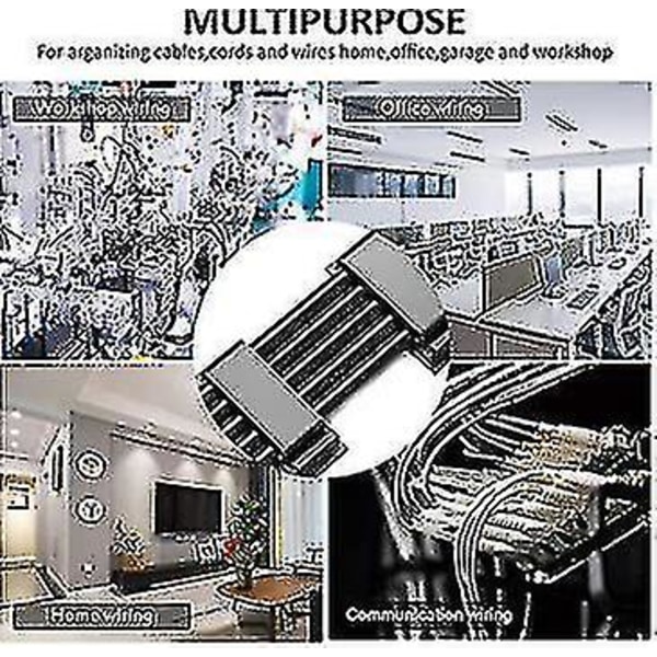Kabelhantering 100 stycken, Kabelklämmor, Självhäftande Kabelarrangör för Hemmakontor, Ingen Borrning, Inga Skruvar