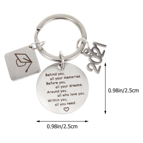 2 stk. Charm Armbånd Inspirerende Besked Armbånd Graduation Party Favor Citatarmbånd Bachelor Silver 6.5X6.5CM