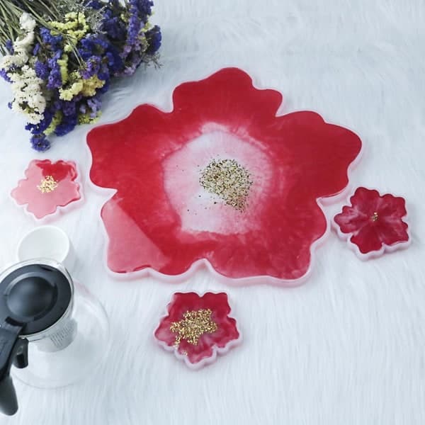 Crystal Epoxy Resin Mold Flower Coaster Casting Mold Handmade DIY Craft Silicone Mold Tool L L L