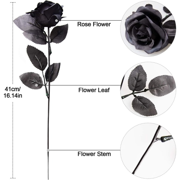 Kunstig rose, 6 stykker silkeblomster falsk blomst Smukke realistiske falske blomster til gør-det-selv brude bryllupsbuketter boligindretning (Nr.