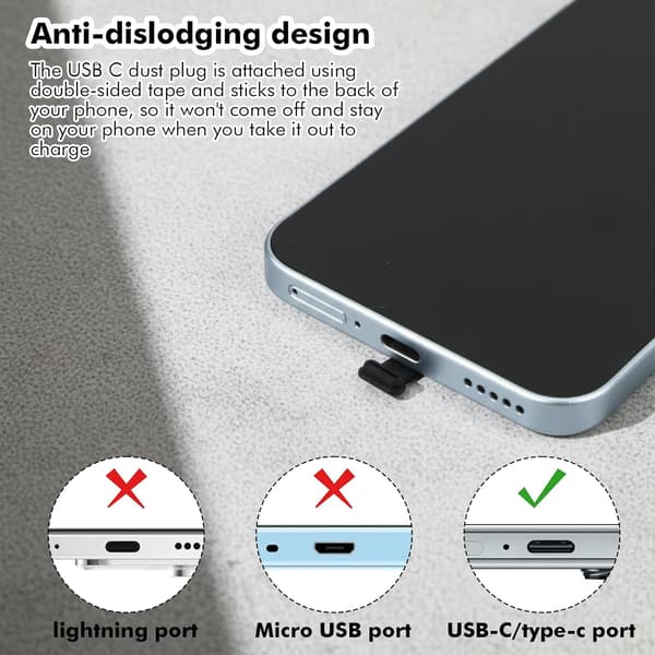 10 STK USB C Støvpropper, C-Type til Type-C