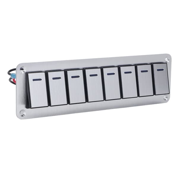 8-Way 3-Pin LED Indicator Switch Panel Blue Light On Off 12V 24V