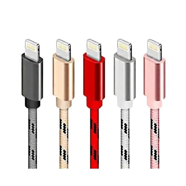 5-pack 2m flätade Lightning-kablar laddnings- och datakabel för iPhone 11 13 14