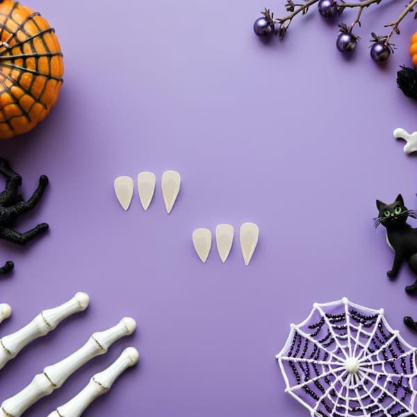 9 stk Halloween vampyrplastikktenner med pellet kostymerekvisitter