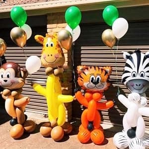 6-pack djurballonger för festdekorationer med djurtema