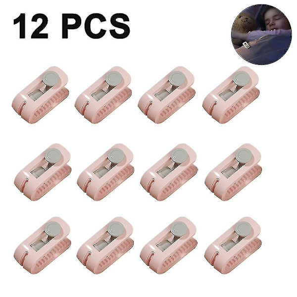 12-pack Sängklämmor utan nålar, Täcke Fix Clip Sängtäcke Överdrag Hållare Lakansklämmor Anti-rörelse Nålfri