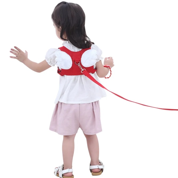 Småbørn Anti Lost Wrist Link Børn Børn Sikkerhedssele Børn Walking Armbånd Assistent Bælte til drenge Pink julegave (rød)
