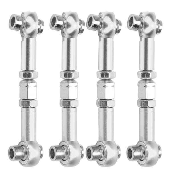 4 ST Stållänkage Aluminiumlegering RC Uppgraderingsdelar för HSP 94122 1 10 Bil Silver