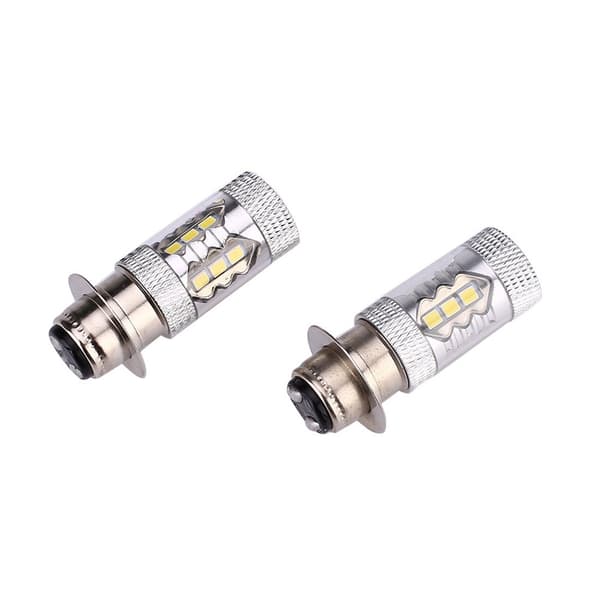 2 pcs Motorcycle LED Headlight H6 80W 16LED Fog Light PX15D BA20D