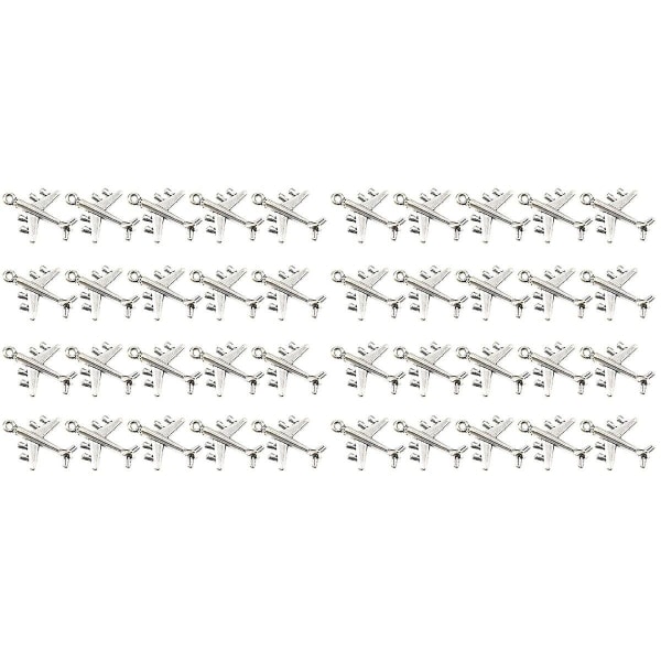 60 Pcs  Airplane Necklace Pendants Alloy Diy Charms Jewelry Making Accessory For Bracelet Crafts (an