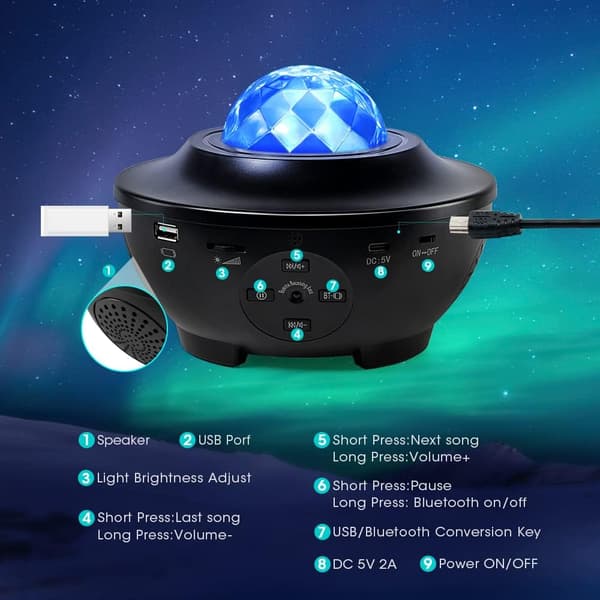 Galaxy Stjernehimmelprojektor til soveværelset, Stjerneprojektor Natlampe