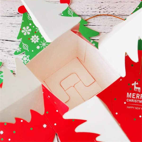20 stycken 3D julgran godisgåva, julklappspapperslåda presentförpackning