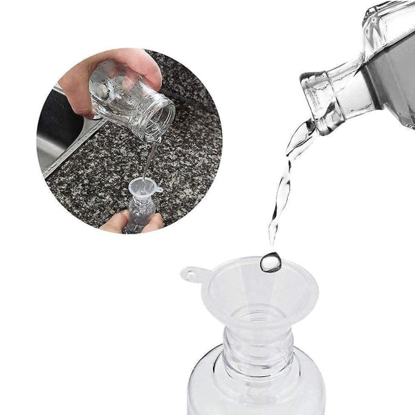 8 reseflaskor 100 ml plastflaskor med 8 små trattar Transparenta kosmetikaflaskor för husdjur