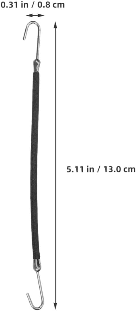20 stk. justerbare elastiske hårbånd med kroge til kvinder, sorte hår-bungee-bånd, hestehaleholdere
