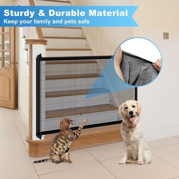 Adjustable Dog Gate - 72x180cm No Drilling, Retractable & Portable for Doorways
