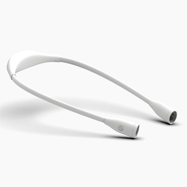 Nakkelys, USB-oppladbart 3 lysstyrkenivåer 360° fleksibelt LED-leselys for løping/lesing/studier (hvit)