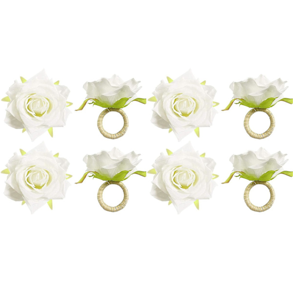 Håndlavet Blomster Servietringe Sæt af 8, Håndværk Vine Design Serviet Holder Ringe Bord Dekorationer F