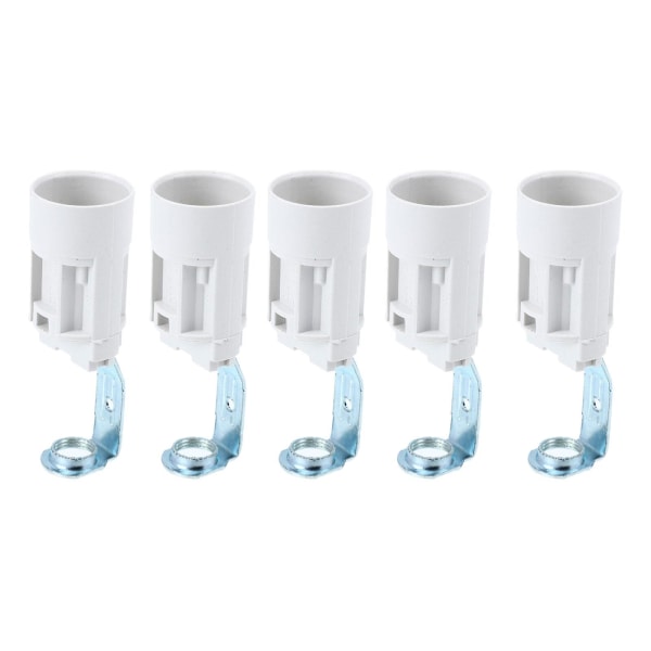 5 stk Keramiske Lysfatninger E12 Sokkel Lysestake Adapter E12 Lysfatning Lysestake Lys White 7x2.3cm