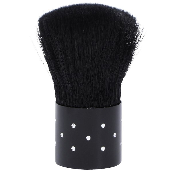 3st manikyr hårborste Portabel dammpulverborste Härliga svamprengöringsborstar Nail Art Tool F Black 3X7CM