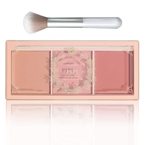 Blush til kinder, 3 i 1 farve Mat Ansigtsblush Makeup Puder