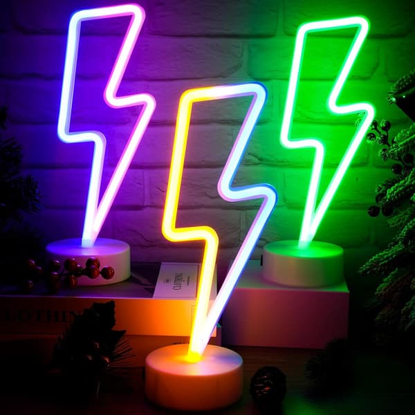 3 stk. lyn-neon til bryllupsfest (farver) Multi Colors