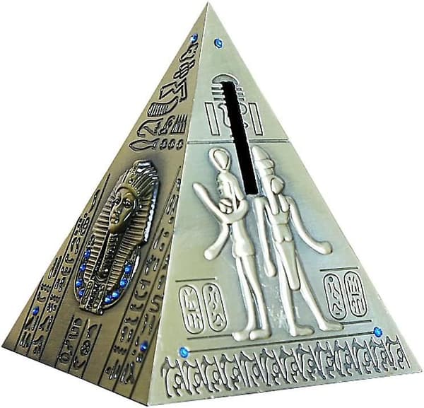 Egyptisk Pyramide Statue Modell Spargris Hjemmeinnredning 5,1 tommer - Antikk Messing (Egyptisk Pyramide)