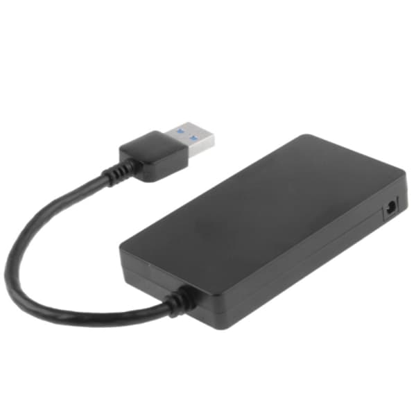 USB 3.0-hub med 4 højhastighedsporte - Op til 5 Gbps - Sort