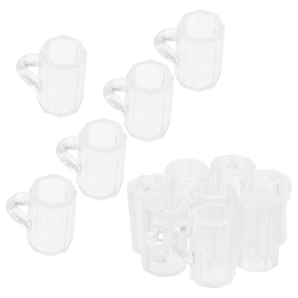 20 stk Dukkehust Mini Ølkopper Dukkehust Koppmodeller Dekorative Ølkoppmodeller Transparent 1,6X1,4CM Transparent 1.6X1.4CM