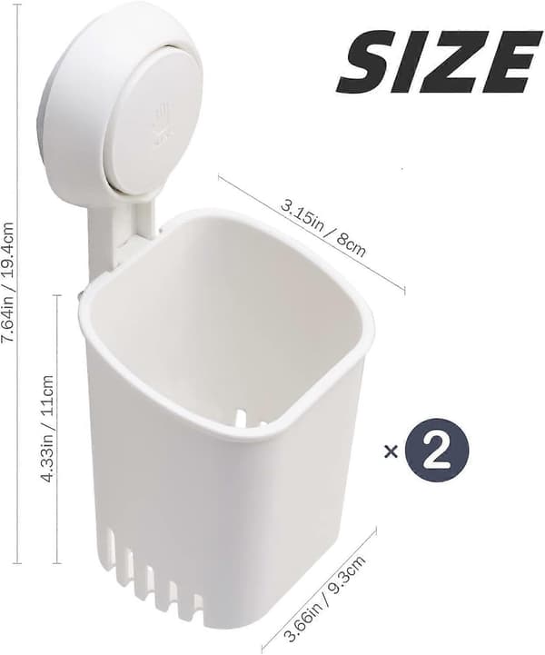 Toothbrush Holder with Suction Cup, No Drilling, Waterproof, Wall Mounted Electric Toothbrush Holder for Toothpaste Razor