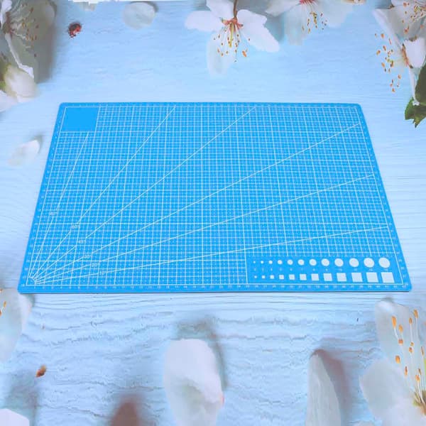 Self-healing PVC Cutting Mat A3 Grid for Paper Leather Fabric Blue
