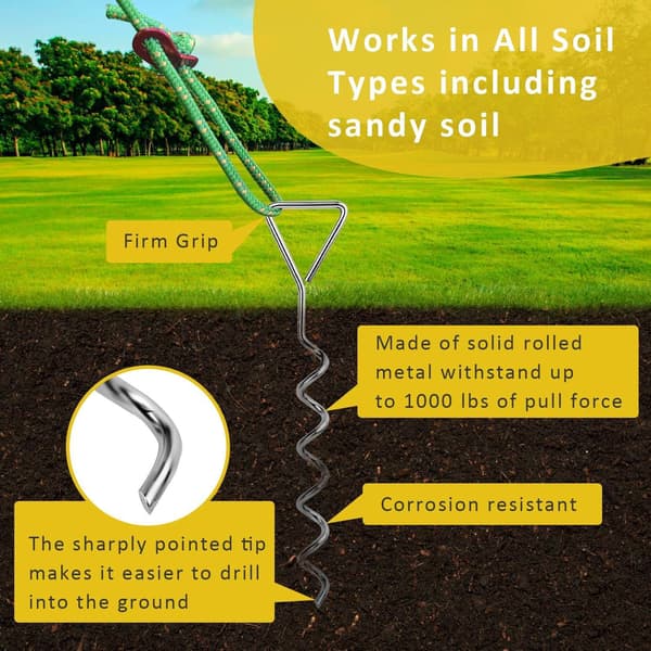 Tree Support Kit, Heavy Duty Spiral Stakes and Support to Straighten Leaning or Young Trees and Protect Them from Harsh Weather