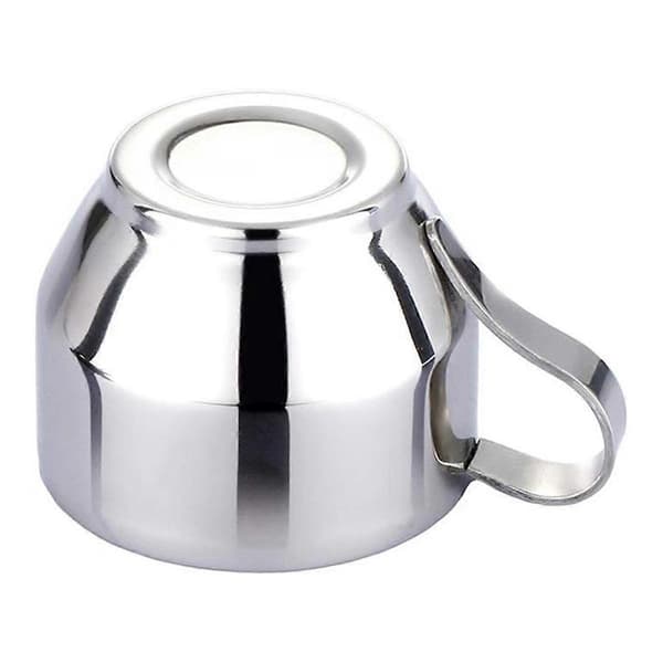 Isoleret Kaffekopsæt - Dobbeltvæggede Kopper i Rustfrit Stål til Espresso, Latte, Cappuccino, Te med Underkop og Ske 180 ml (2-pak)