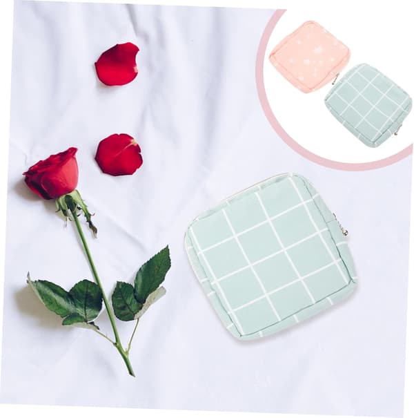 2 stk oppbevaringsveske for bind Liten multifunksjonell beholder for menstruasjonsbeskyttelse