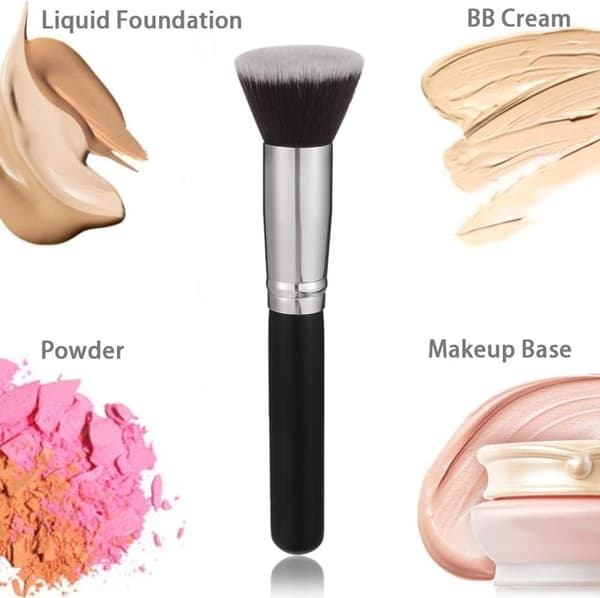 Sæt med 2 professionelle børster: Børster til foundation, concealer, blush og multifunktionel flydende foundation